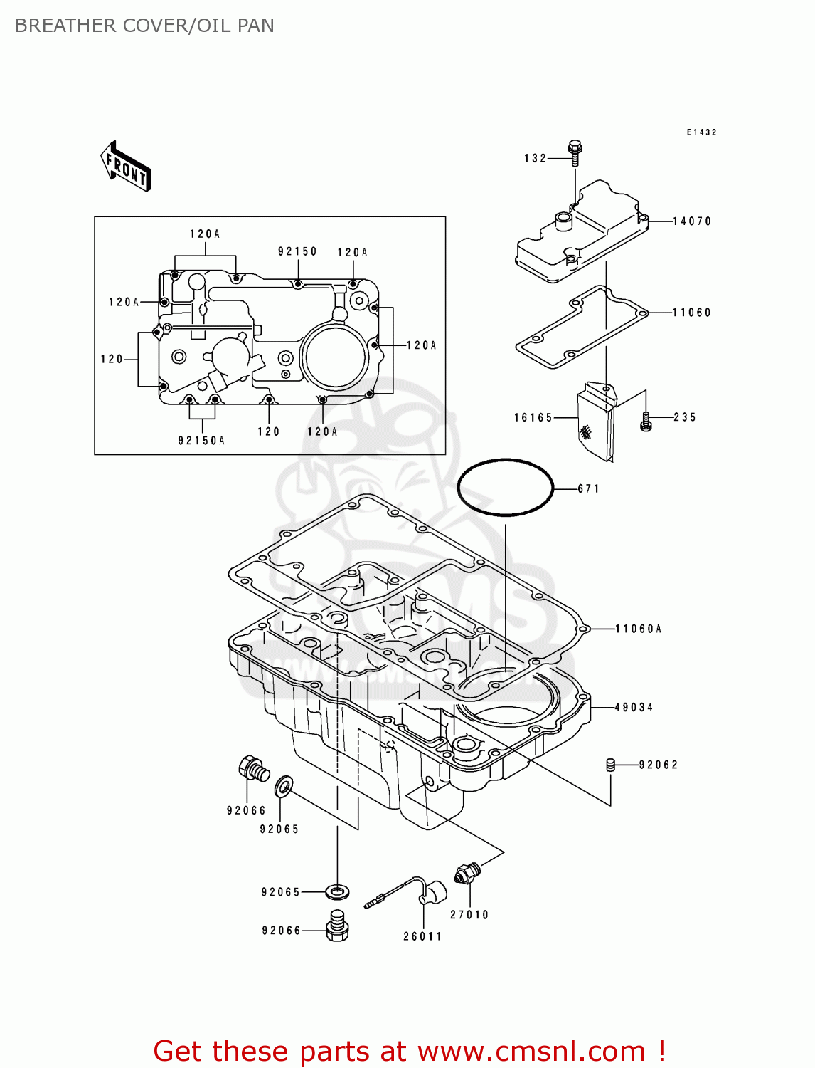 BREATHER COVER/OIL PAN ZR1100A3 1994 CANADA