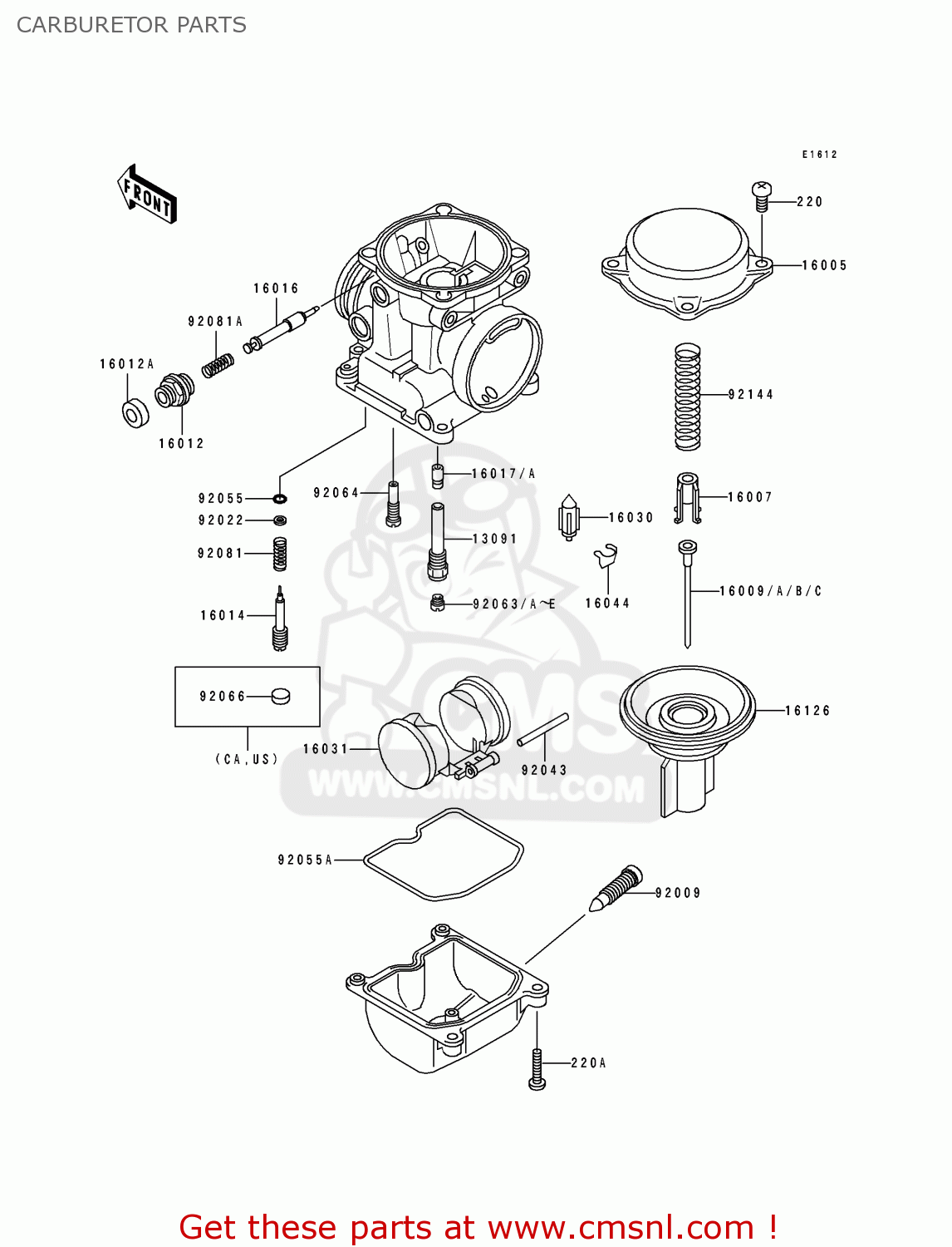 CARBURETOR PARTS ZR1100A3 1994 CANADA