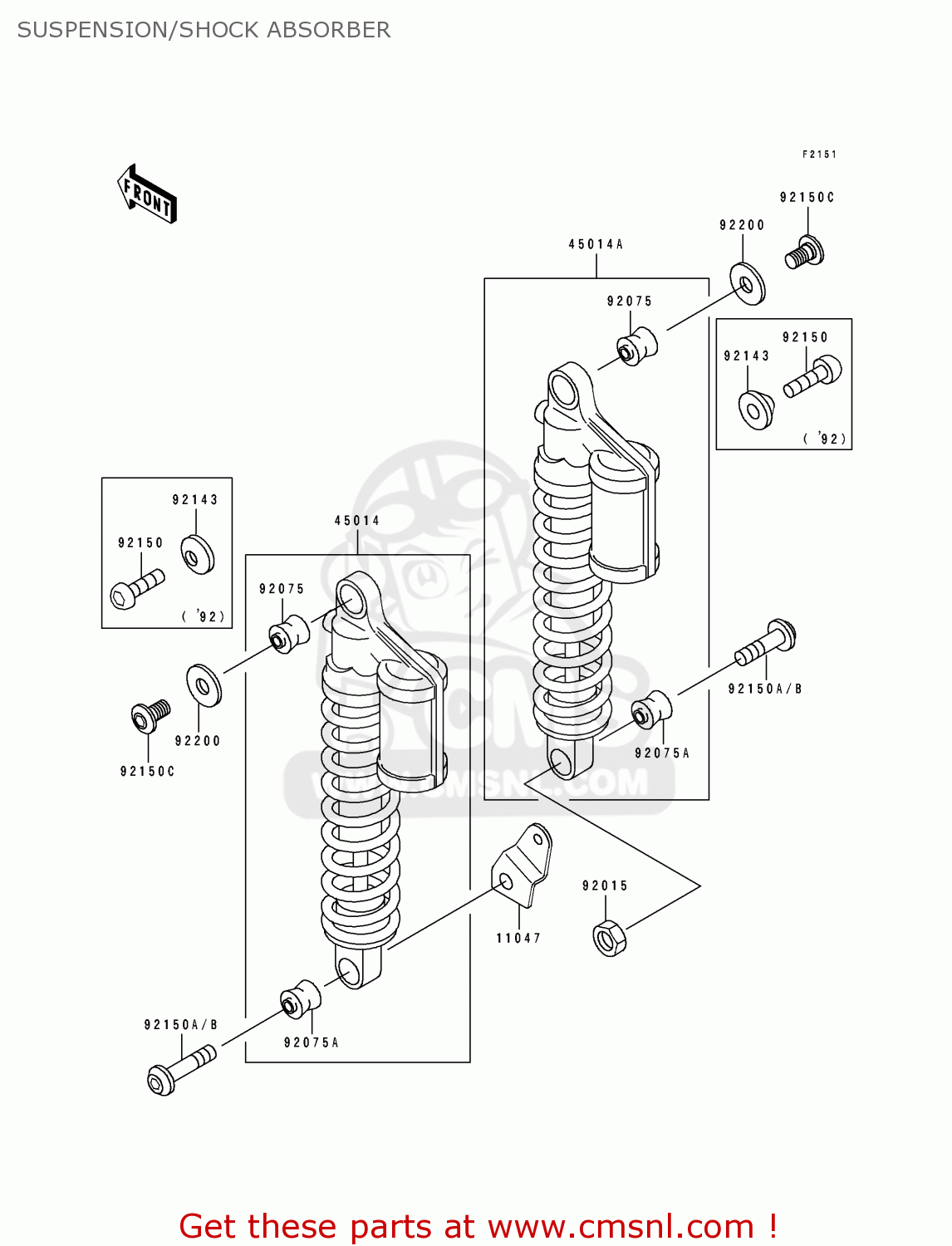 SUSPENSION/SHOCK ABSORBER ZR1100A3 1994 CANADA