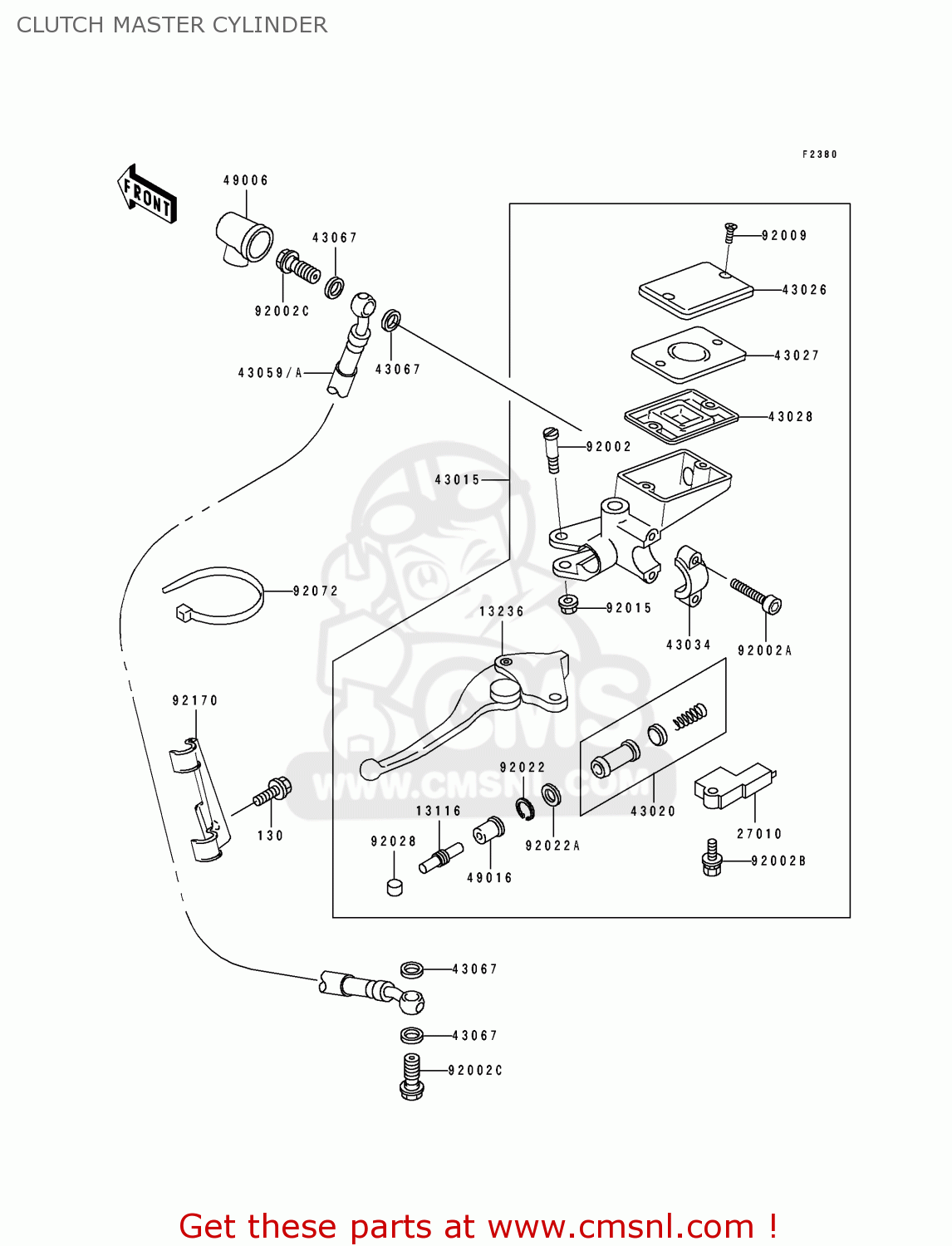 CLUTCH MASTER CYLINDER ZR1100A3 1994 CANADA