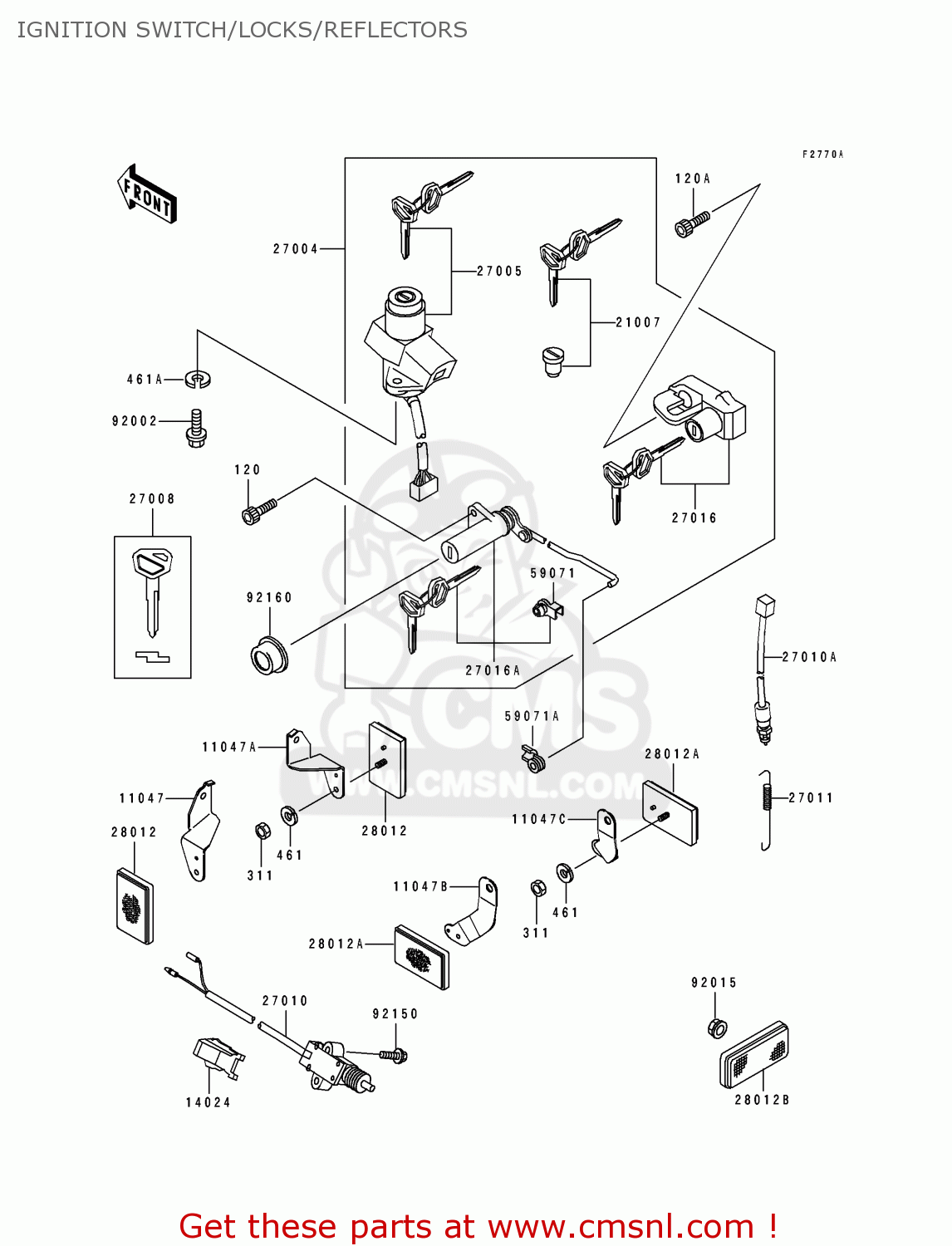 IGNITION SWITCH/LOCKS/REFLECTORS ZR1100A3 1994 CANADA