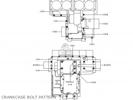 CRANKCASE BOLT PATTERN - ZR1100A3 1994 CANADA