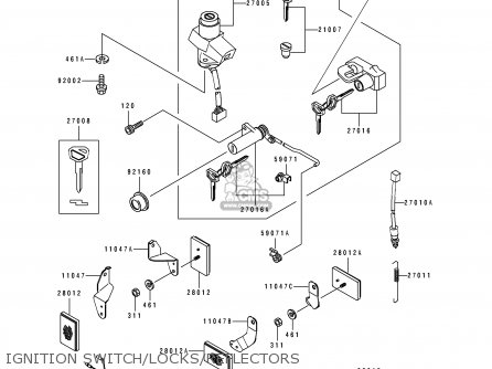 IGNITION SWITCH/LOCKS/REFLECTORS - ZR1100A3 1994 CANADA