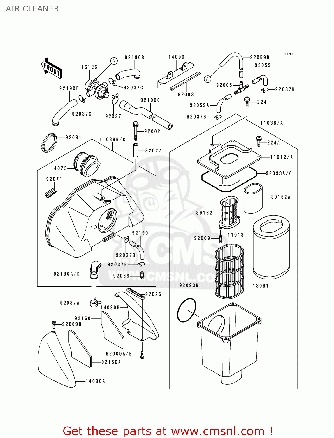 AIR CLEANER ZR1100A3 ZEPHYR 1100 1994 EUROPE UK FR AR FG GR ST