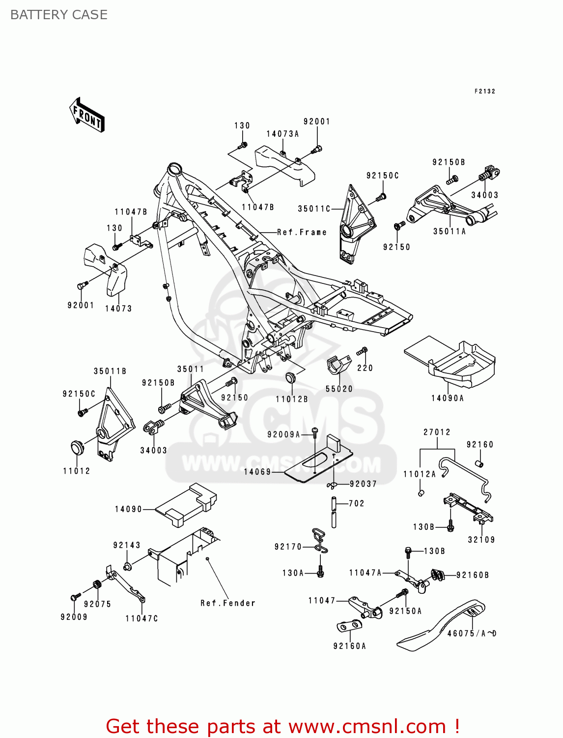 BATTERY CASE ZR1100A3 ZEPHYR 1100 1994 EUROPE UK FR AR FG GR ST