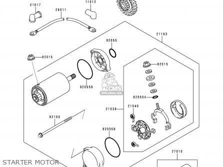 STARTER MOTOR - ZR1100A3 ZEPHYR 1100 1994 EUROPE UK FR AR FG GR ST