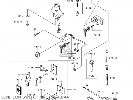 IGNITION SWITCH(ZR1100-A3/A4) - ZR1100A3 ZEPHYR 1100 1994 EUROPE UK FR AR FG GR ST