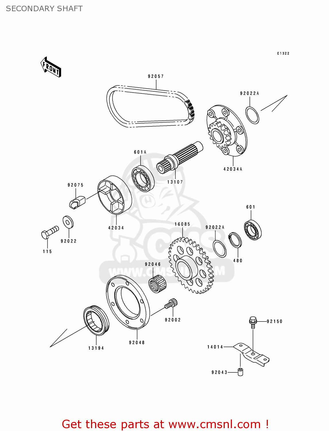 SECONDARY SHAFT ZR1100A4 1995 CANADA