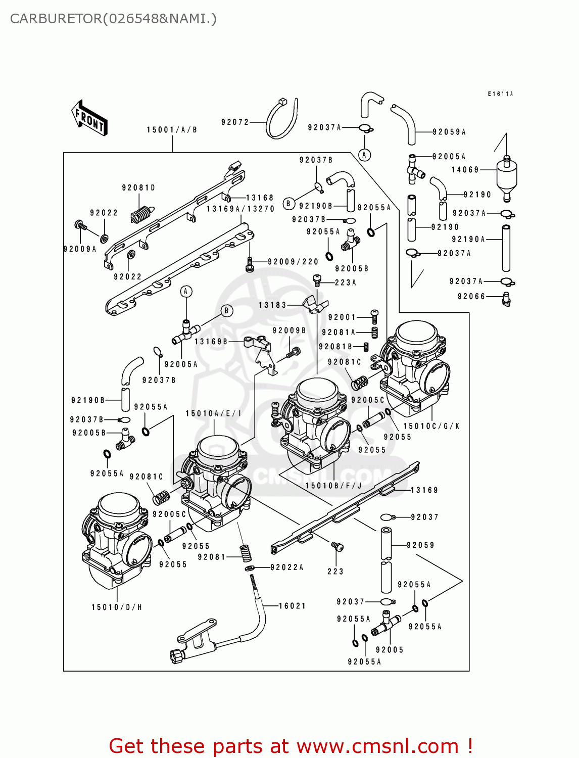 CARBURETOR(026548&NAMI.) ZR1100A4 1995 CANADA