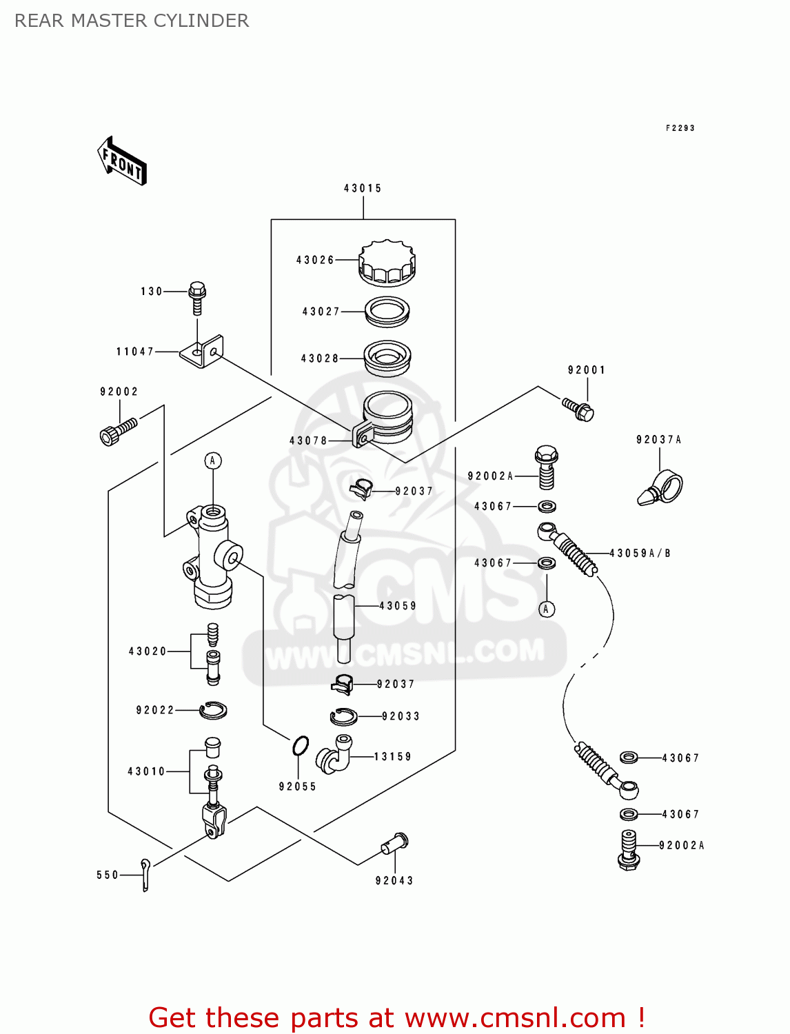 REAR MASTER CYLINDER ZR1100A4 1995 CANADA