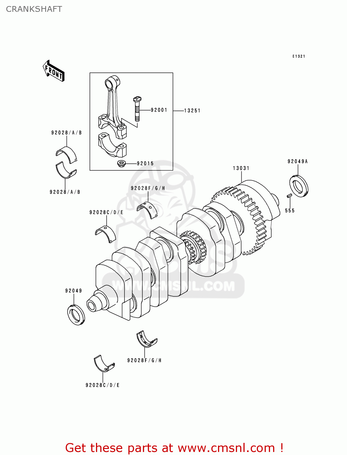 CRANKSHAFT ZR1100A4 ZEPHYR 1100 1995 EUROPE UK FR AR FG GR ST