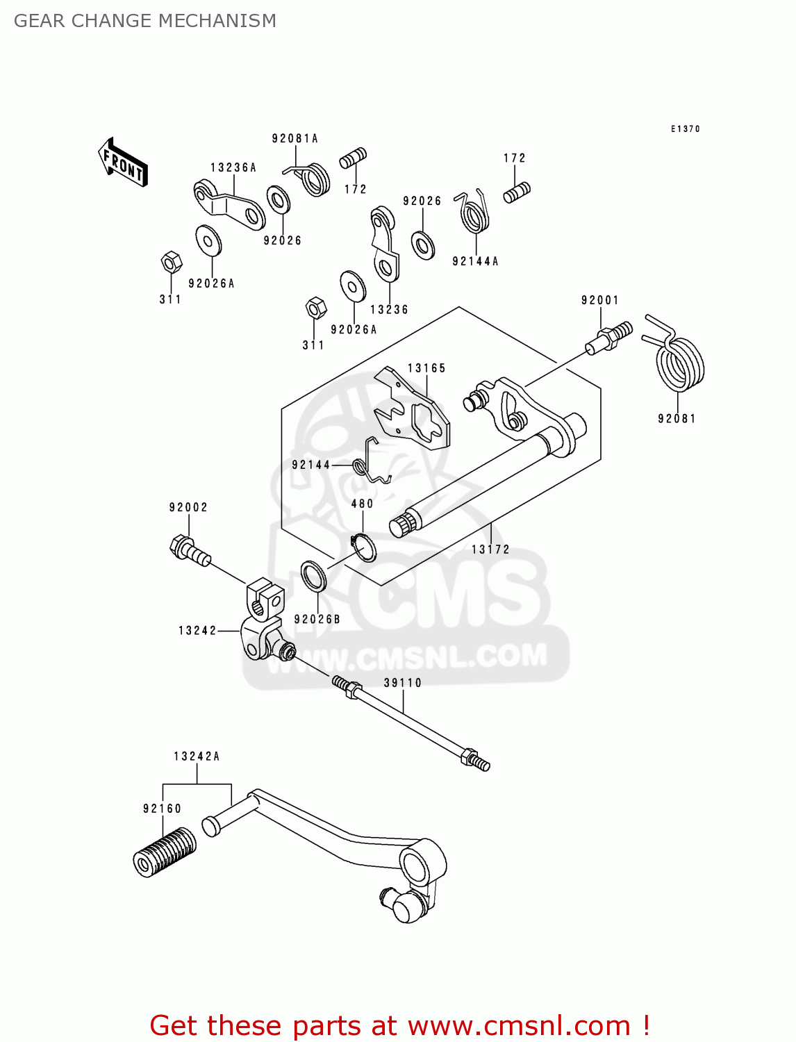GEAR CHANGE MECHANISM ZR1100A4 ZEPHYR 1100 1995 EUROPE UK FR AR FG GR ST