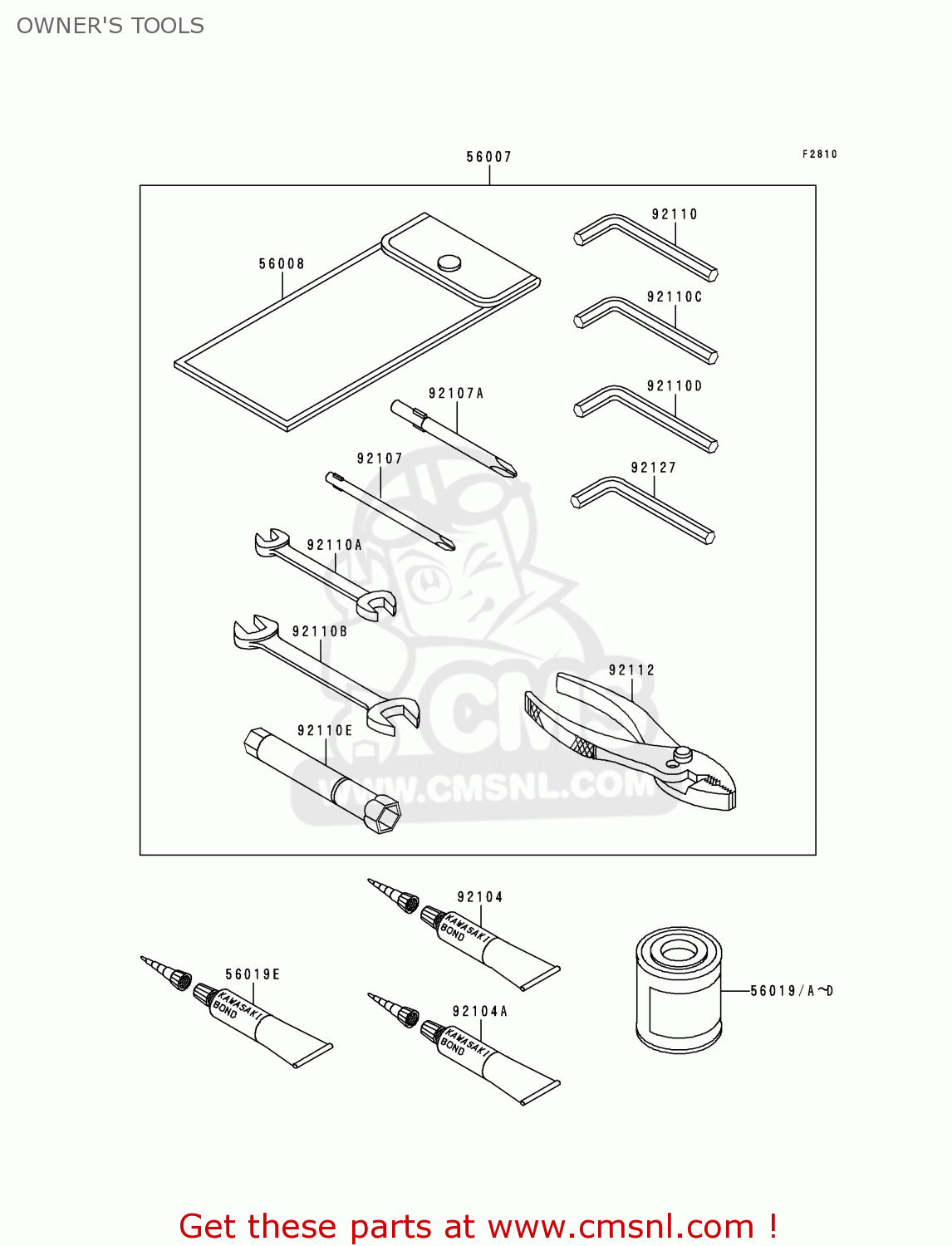 OWNER'S TOOLS ZR1100A4 ZEPHYR 1100 1995 EUROPE UK FR AR FG GR ST