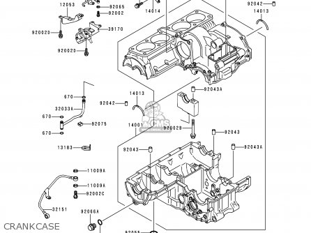 CRANKCASE - ZR1100A4 ZEPHYR 1100 1995 EUROPE UK FR AR FG GR ST