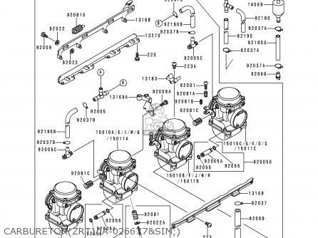 CARBURETOR(ZRT10A-026677&SIM;) - ZR1100A4 ZEPHYR 1100 1995 EUROPE UK FR AR FG GR ST