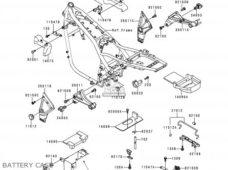 BATTERY CASE - ZR1100A4 ZEPHYR 1100 1995 EUROPE UK FR AR FG GR ST