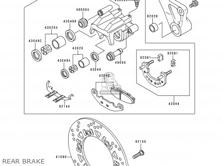 REAR BRAKE - ZR1100A4 ZEPHYR 1100 1995 EUROPE UK FR AR FG GR ST
