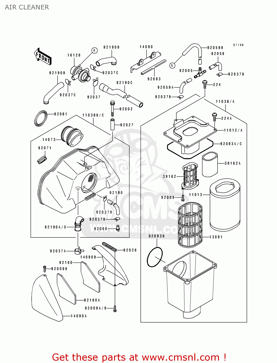 AIR CLEANER ZR1100B1 ZEPHYR 1100 1996 UNITED KINGDOM NL FG GR NR ST