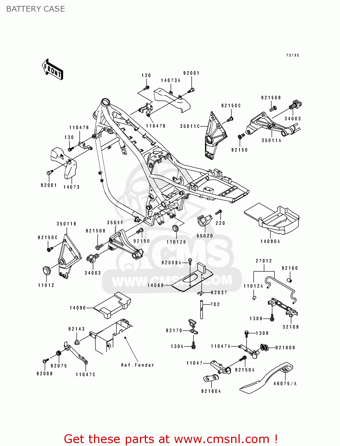 BATTERY CASE ZR1100B1 ZEPHYR 1100 1996 UNITED KINGDOM NL FG GR NR ST