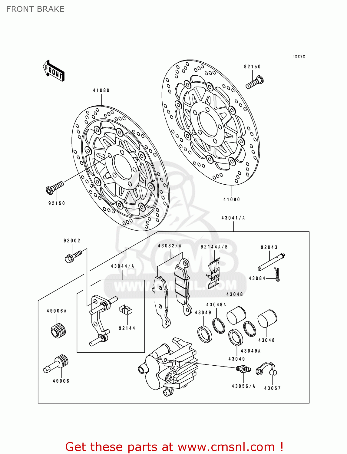 FRONT BRAKE ZR1100B1 ZEPHYR 1100 1996 UNITED KINGDOM NL FG GR NR ST