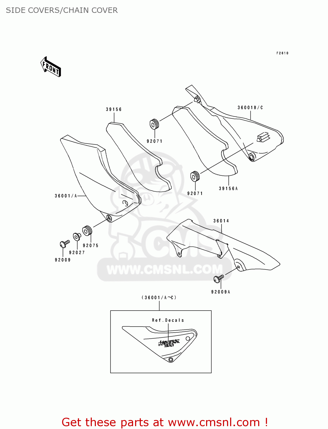 SIDE COVERS/CHAIN COVER ZR1100B1 ZEPHYR 1100 1996 UNITED KINGDOM NL FG GR NR ST