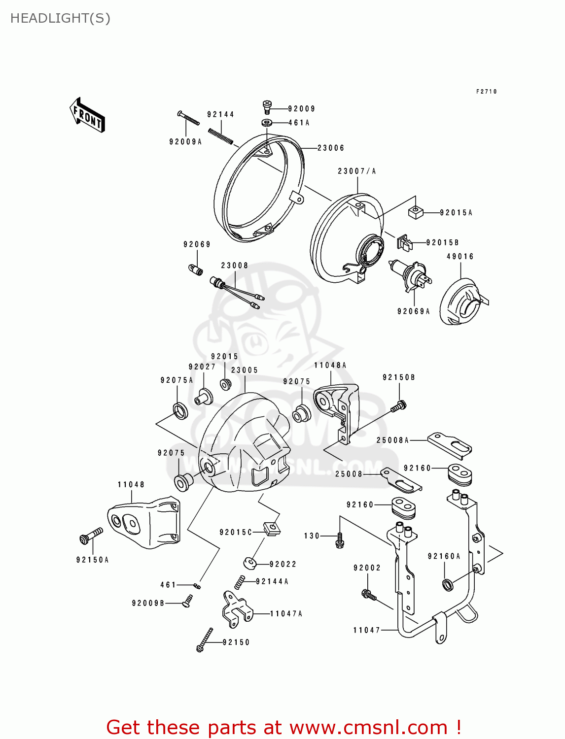 HEADLIGHT(S) ZR1100B1 ZEPHYR 1100 1996 UNITED KINGDOM NL FG GR NR ST