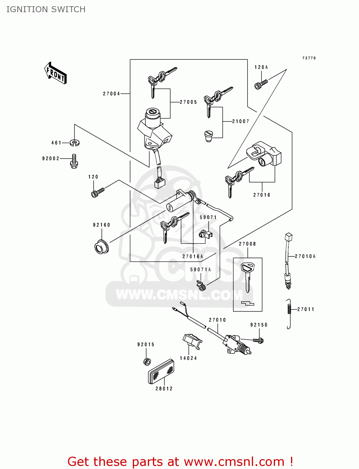 IGNITION SWITCH ZR1100B1 ZEPHYR 1100 1996 UNITED KINGDOM NL FG GR NR ST