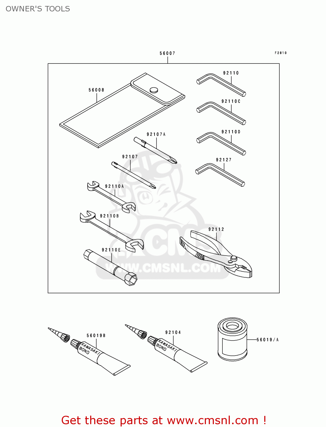 OWNER'S TOOLS ZR1100B1 ZEPHYR 1100 1996 UNITED KINGDOM NL FG GR NR ST