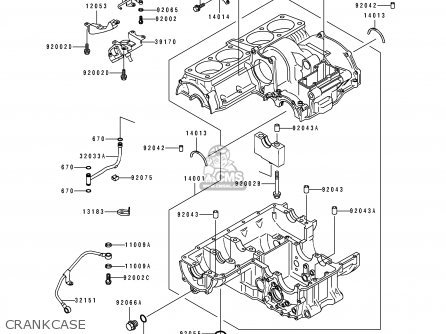 CRANKCASE - ZR1100B1 ZEPHYR 1100 1996 UNITED KINGDOM NL FG GR NR ST