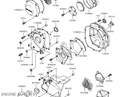 ENGINE COVER(S) - ZR1100B1 ZEPHYR 1100 1996 UNITED KINGDOM NL FG GR NR ST