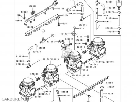 CARBURETOR - ZR1100B1 ZEPHYR 1100 1996 UNITED KINGDOM NL FG GR NR ST