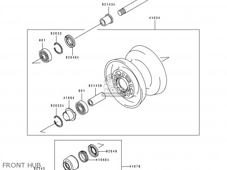 FRONT HUB - ZR1100B1 ZEPHYR 1100 1996 UNITED KINGDOM NL FG GR NR ST