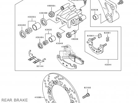 REAR BRAKE - ZR1100B1 ZEPHYR 1100 1996 UNITED KINGDOM NL FG GR NR ST