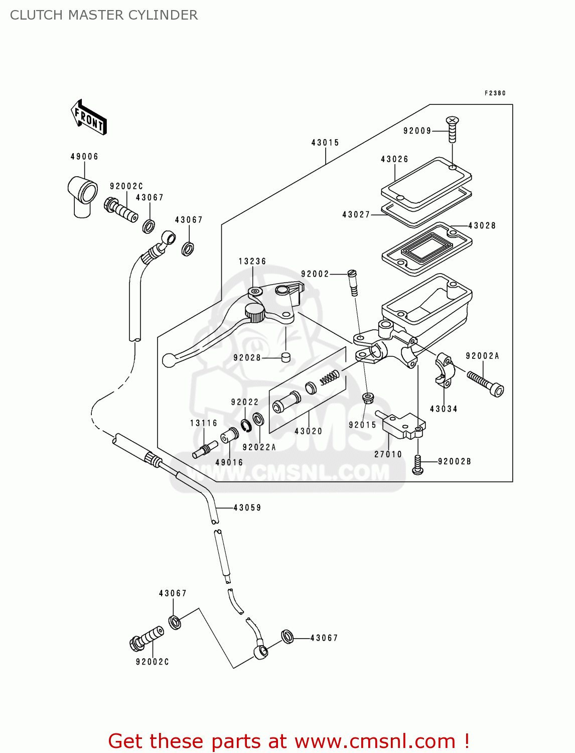 CLUTCH MASTER CYLINDER ZR1100C1 ZRX1100 1997 UNITED KINGDOM AR FG GR ST