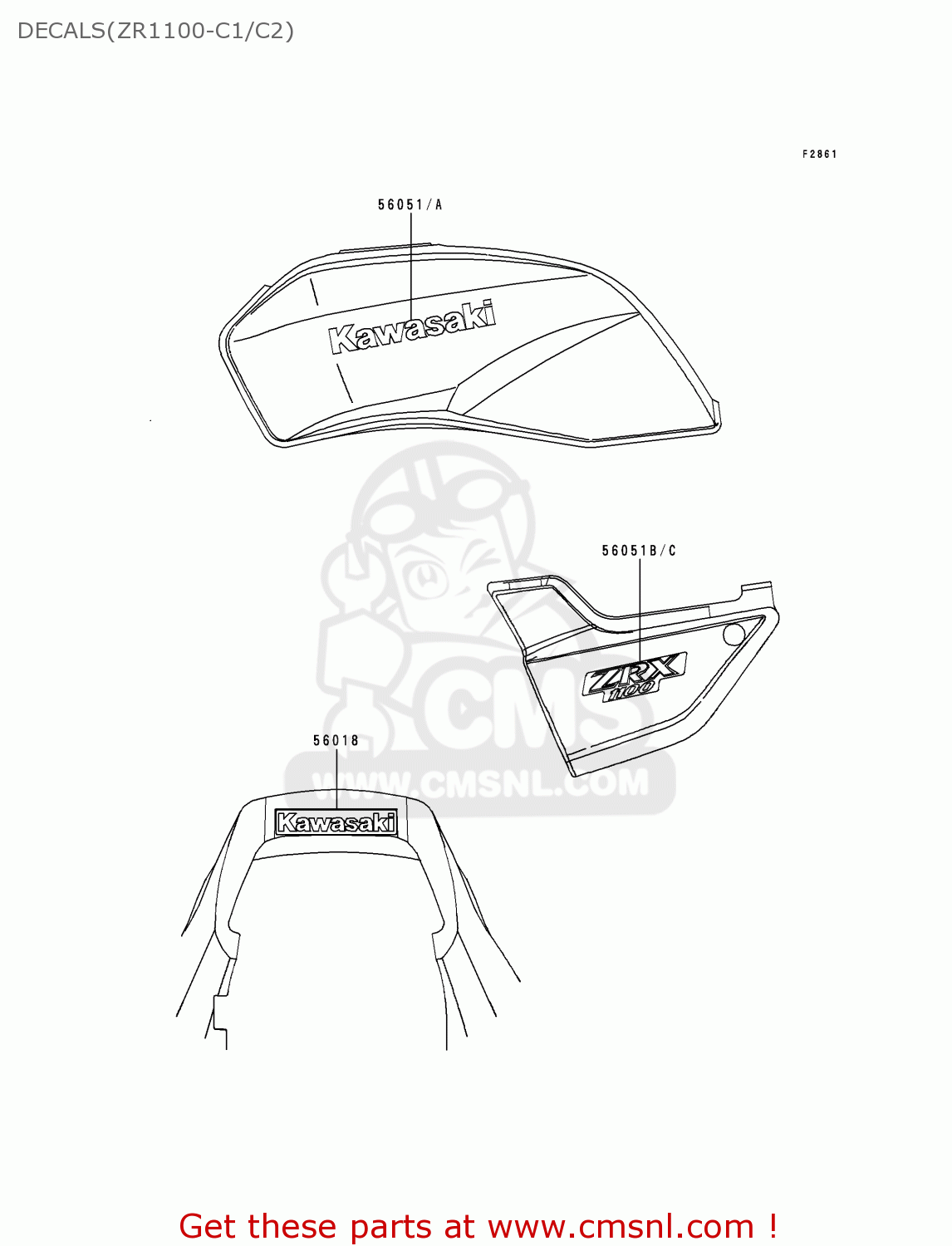 DECALS(ZR1100-C1/C2) ZR1100C1 ZRX1100 1997 UNITED KINGDOM AR FG GR ST