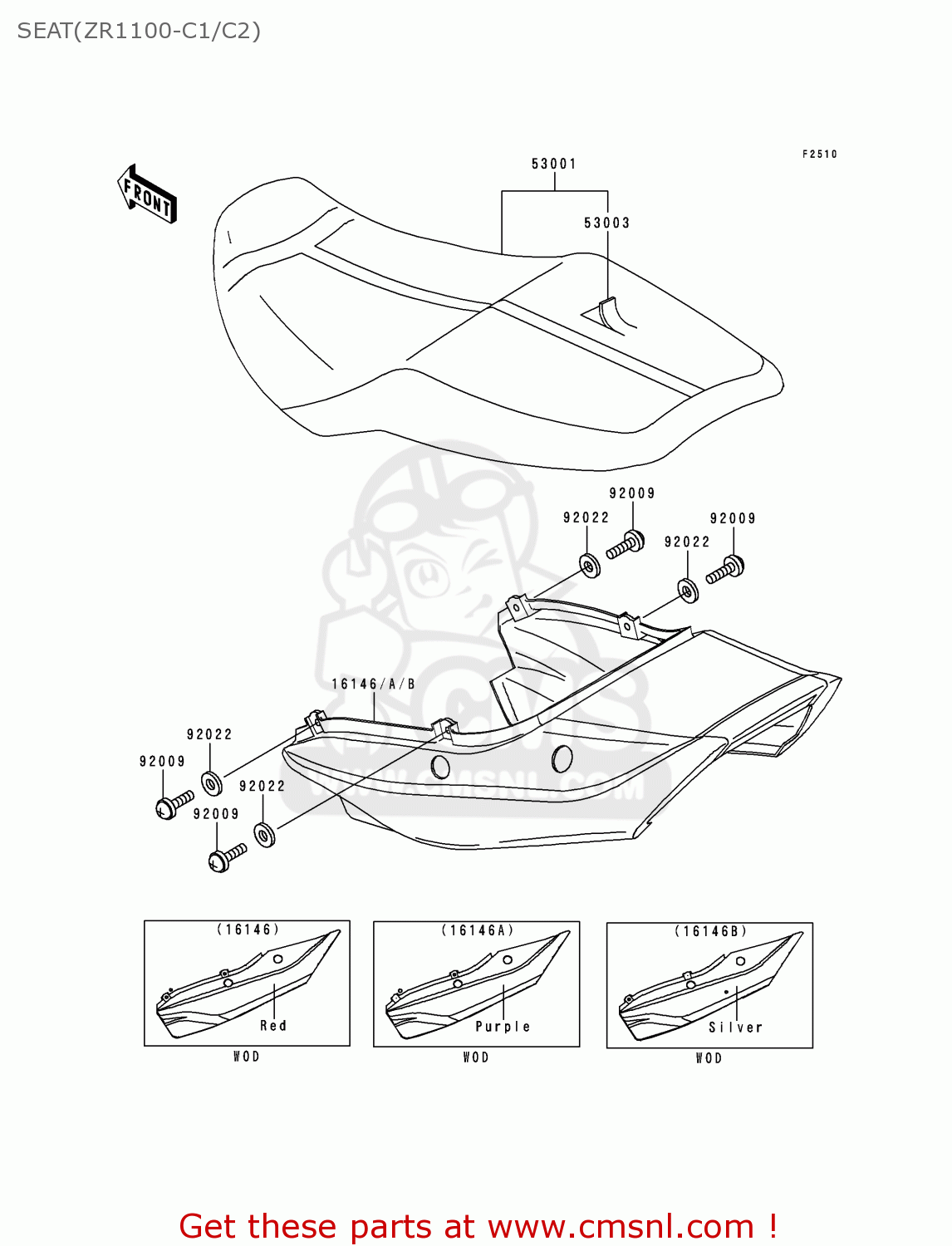 SEAT(ZR1100-C1/C2) ZR1100C2 ZRX1100 1998 EUROPE UK FR NL FG GR NR ST