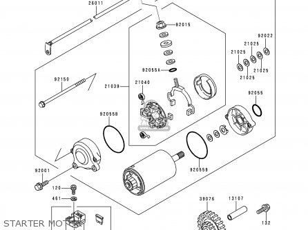STARTER MOTOR - ZR1100C2 ZRX1100 1998 EUROPE UK FR NL FG GR NR ST