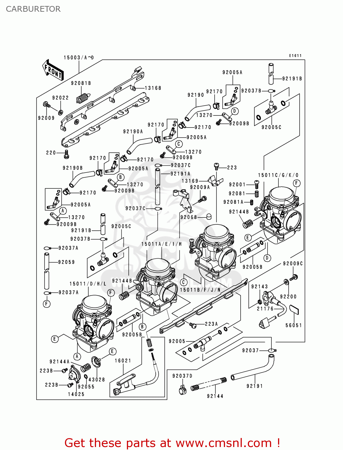CARBURETOR ZR1100C3 ZRX1100 1999 EUROPE UK FR NL AR FG GR NR SD ST