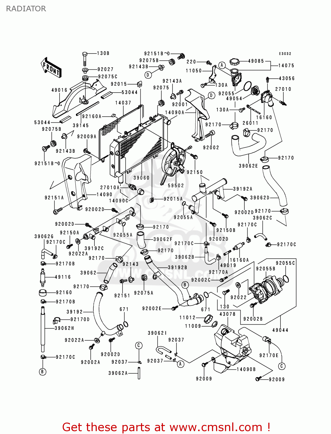 RADIATOR ZR1100C3 ZRX1100 1999 EUROPE UK FR NL AR FG GR NR SD ST