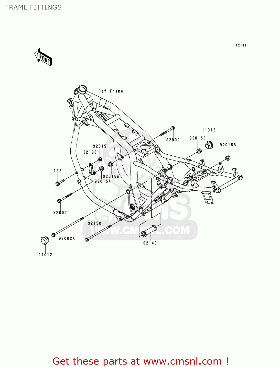 FRAME FITTINGS ZR1100C3 ZRX1100 1999 EUROPE UK FR NL AR FG GR NR SD ST