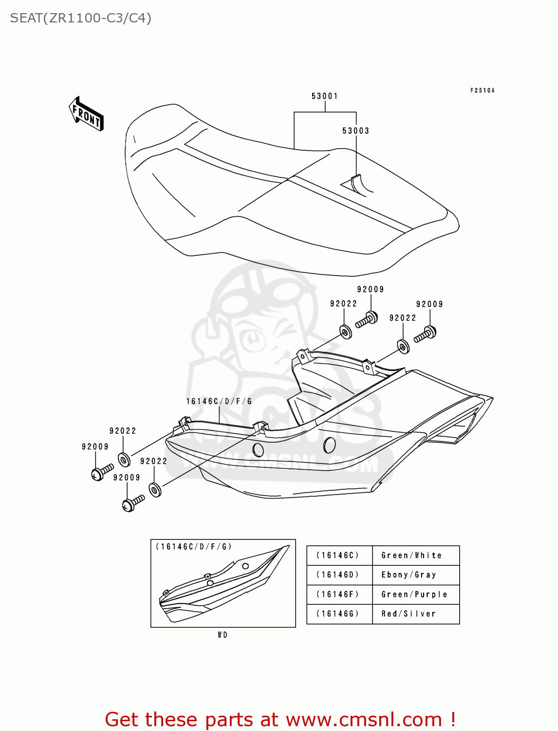 SEAT(ZR1100-C3/C4) ZR1100C3 ZRX1100 1999 EUROPE UK FR NL AR FG GR NR SD ST