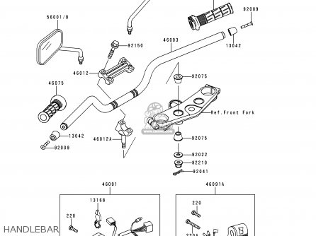HANDLEBAR - ZR1100C3 ZRX1100 1999 EUROPE UK FR NL AR FG GR NR SD ST