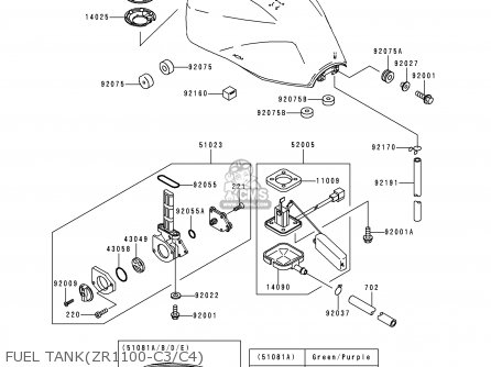 FUEL TANK(ZR1100-C3/C4) - ZR1100C3 ZRX1100 1999 EUROPE UK FR NL AR FG GR NR SD ST