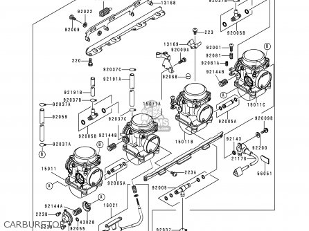 Kawasaki ZR1100C3 ZRX1100 1999 USA CANADA parts lists and schematics