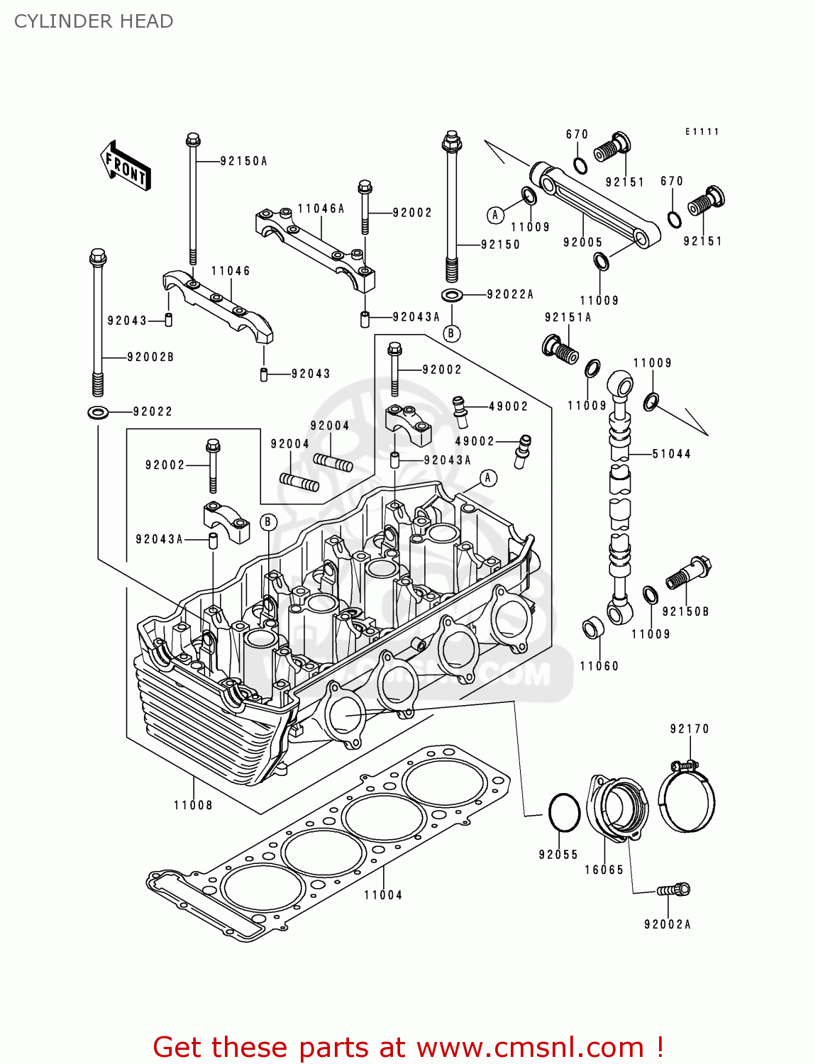 CYLINDER HEAD ZR1100C3 ZRX1100 1999 USA CANADA