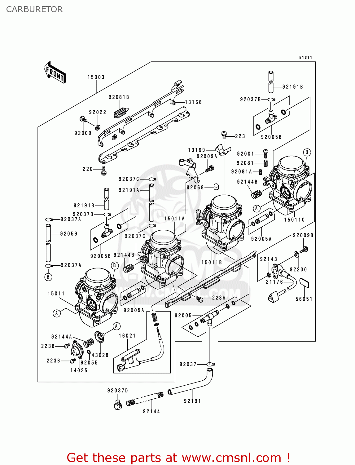 CARBURETOR ZR1100C3 ZRX1100 1999 USA CANADA