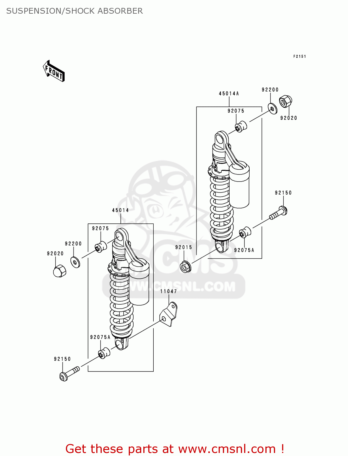 SUSPENSION/SHOCK ABSORBER ZR1100C3 ZRX1100 1999 USA CANADA