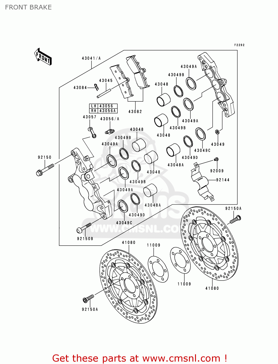 FRONT BRAKE ZR1100C3 ZRX1100 1999 USA CANADA