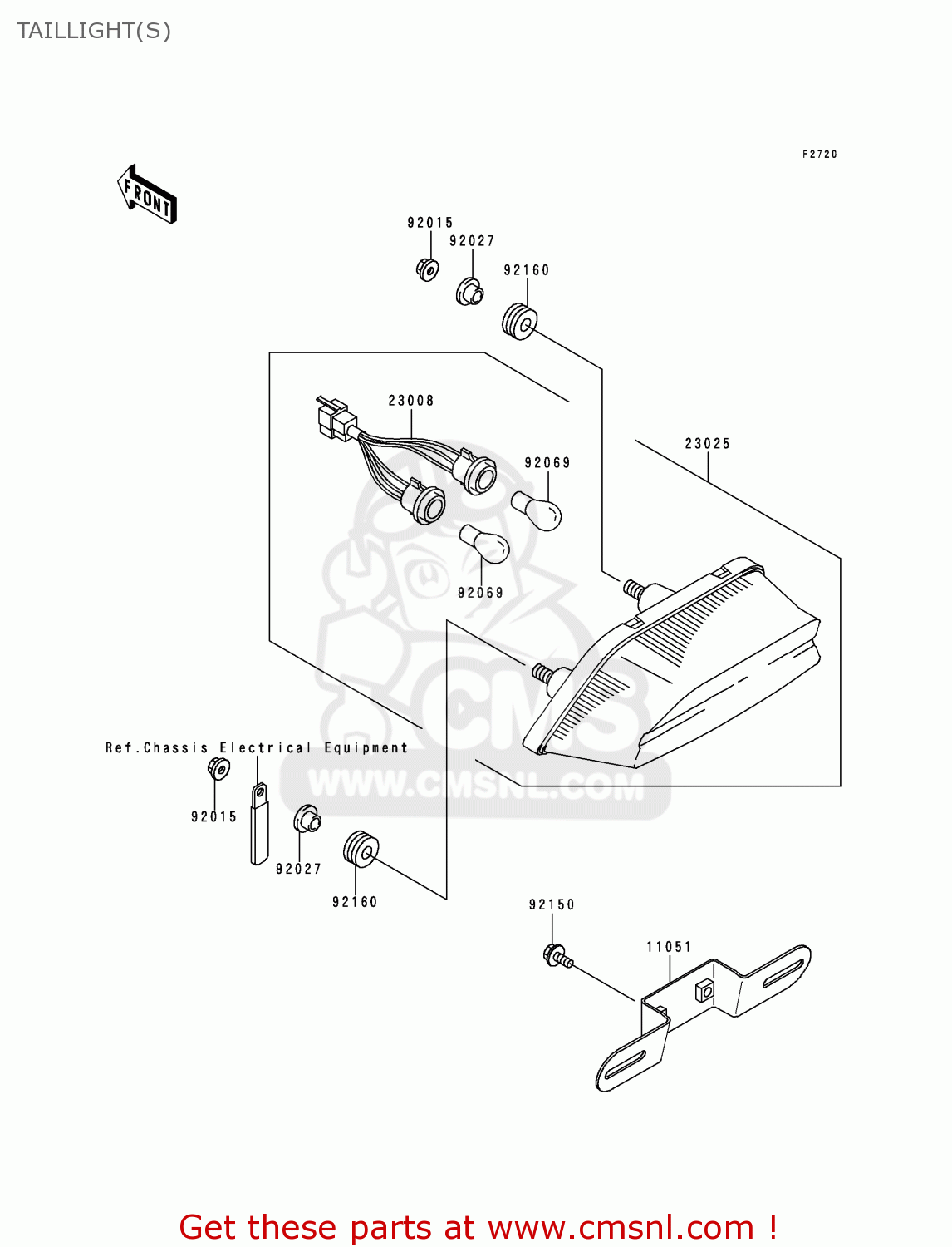 TAILLIGHT(S) ZR1100C3 ZRX1100 1999 USA CANADA