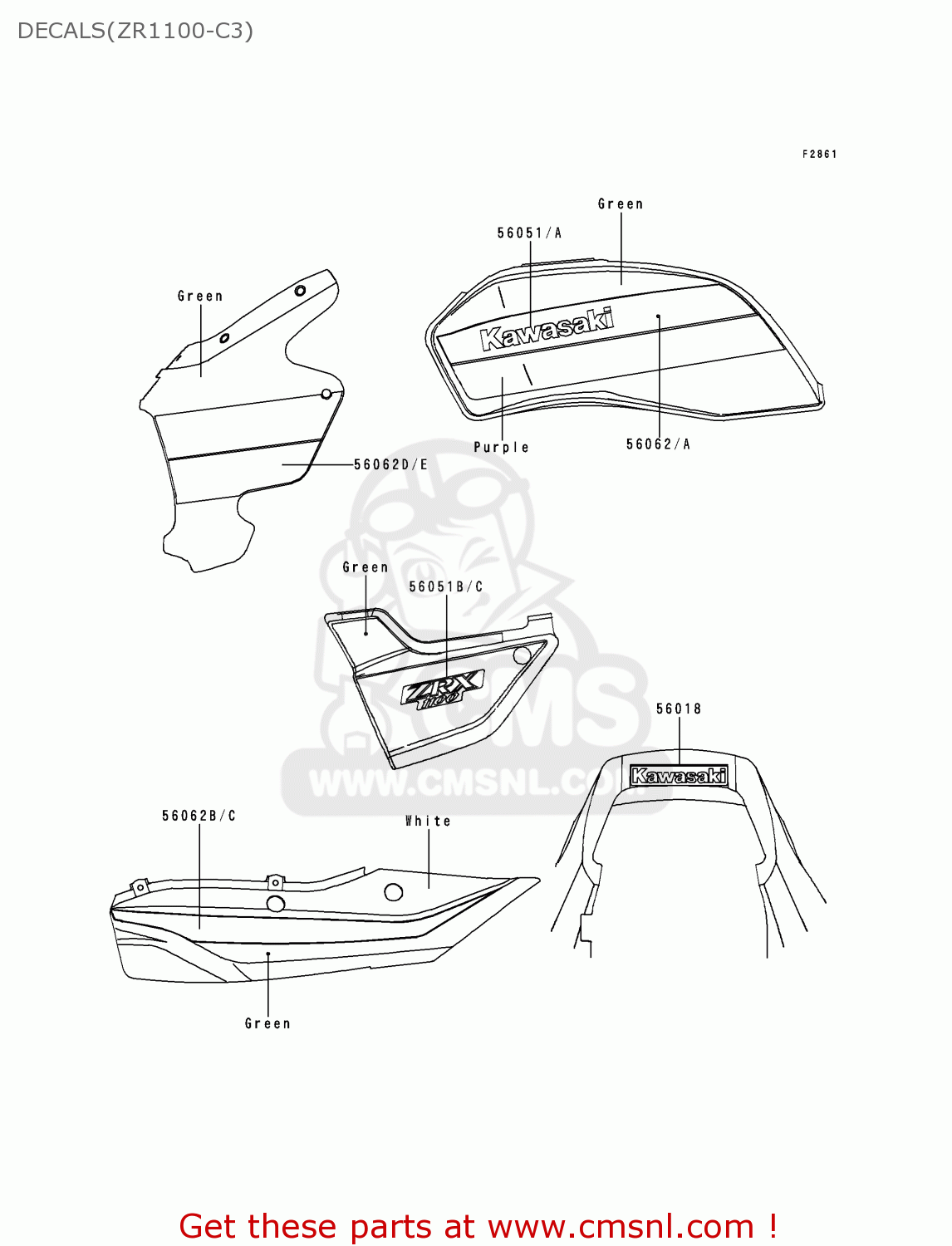 DECALS(ZR1100-C3) ZR1100C3 ZRX1100 1999 USA CANADA